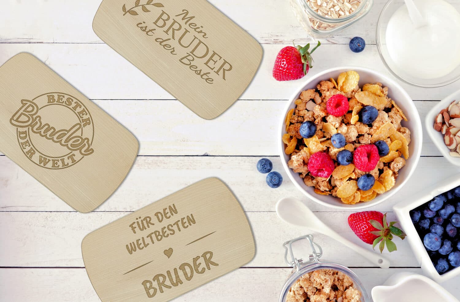 Produktbild 6 von Frühstücksbrettchen "Bester Bruder" mit verschiedenen Motiven