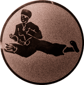 Emblem 25 mm Karatekämpfer, bronze
