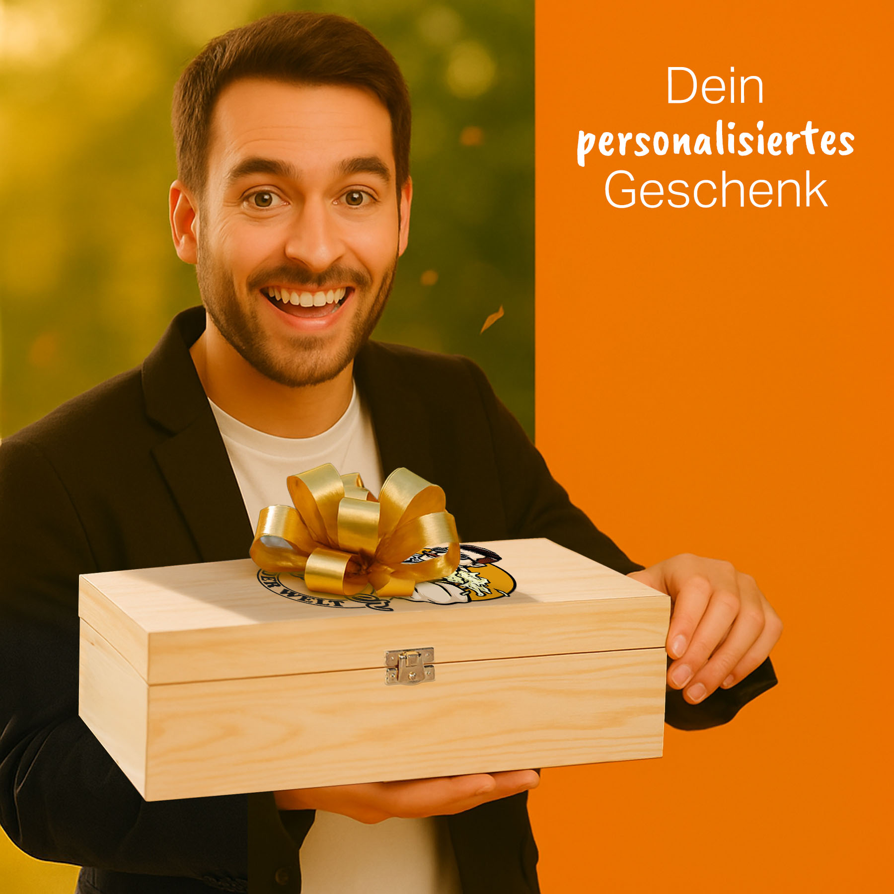 Produktbild 4 von Weizenglas-Holzkiste-Set mit Gravur und Bedruckung "Siegel Trainer"