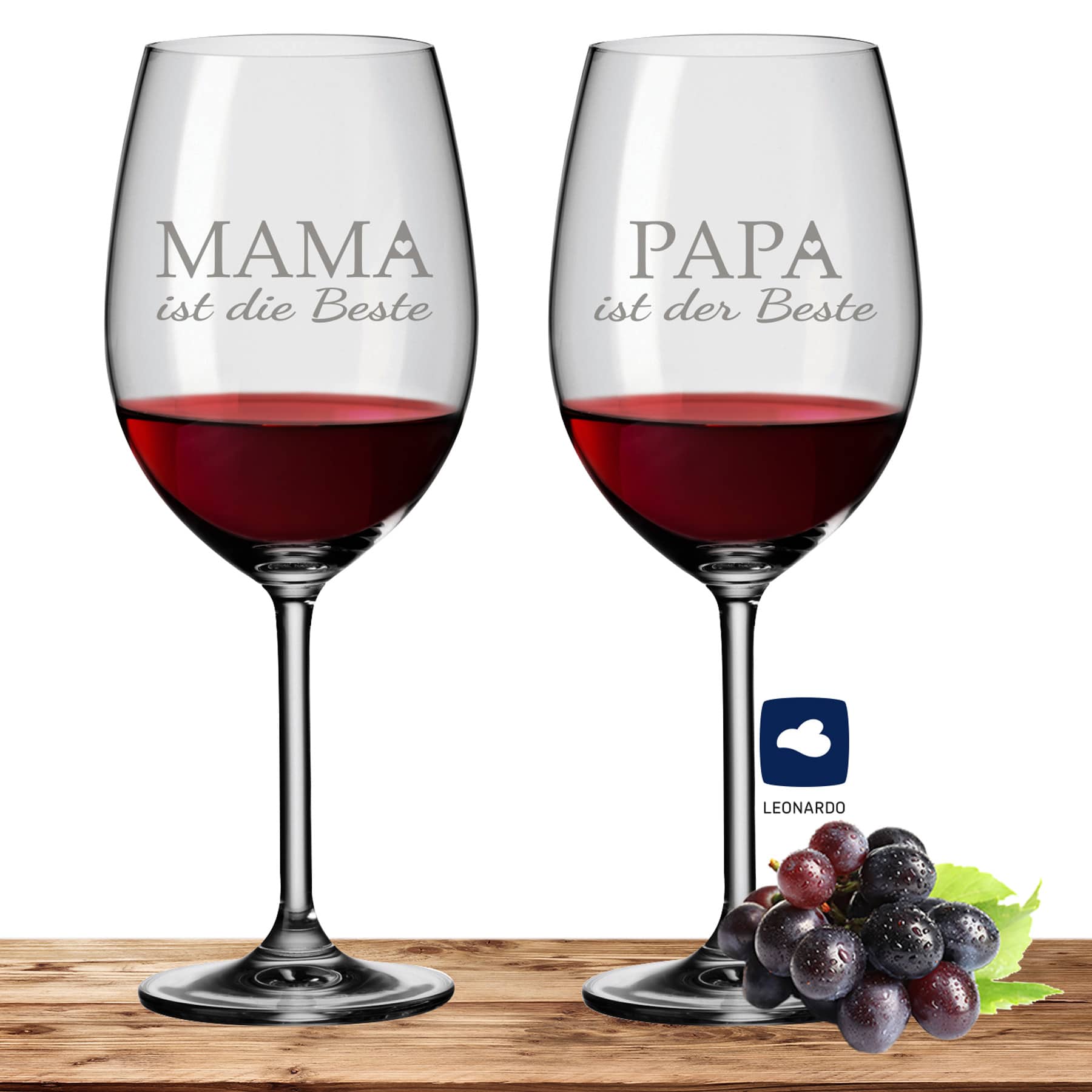 Produktbild von Leonardo Bordeauxglas Rotweinglas DAILY 640ml graviert (Mama & Papa)