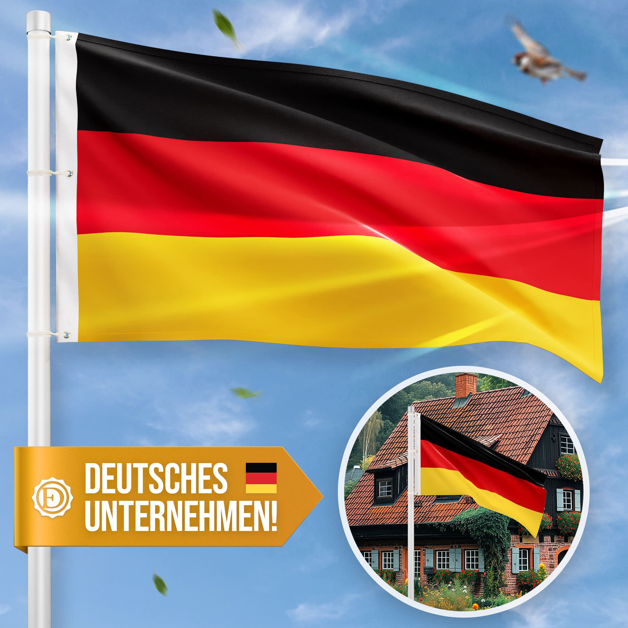 Deutschlandflagge - Hissfahne quer