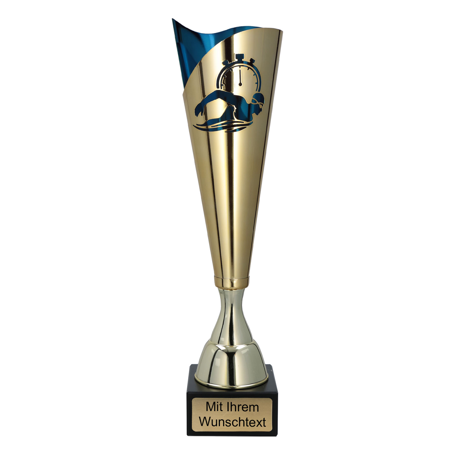 Produktbild von Schwimmpokale 3er Serie "Sitta" gold/blau