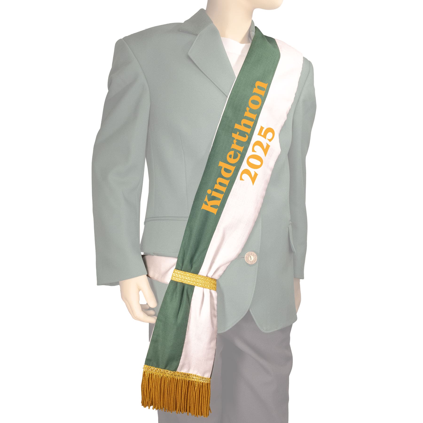 Kinderschärpe grün/weiß aus Baumwolle - Kinderthron