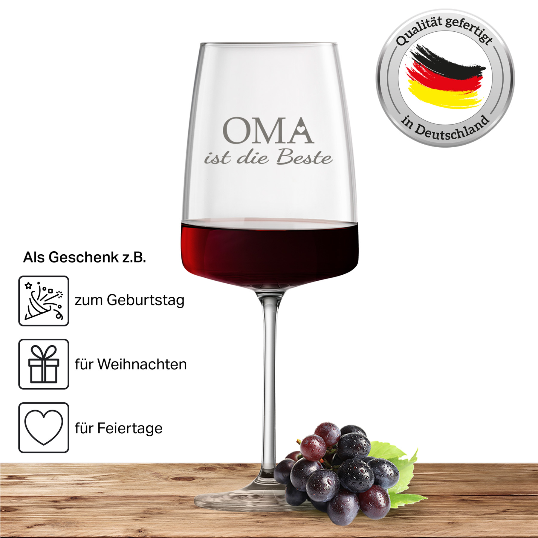 Produktbild 5 von Weinglas Schott Zwiesel Rotweinglas VIVID SENSES 660ml "Oma ist die Beste"