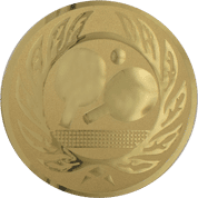 Emblem 25mm Tennisschläger m. Ehrenkranz, gold