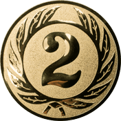 Emblem 25 mm Ehrenkranz mit 2, gold
