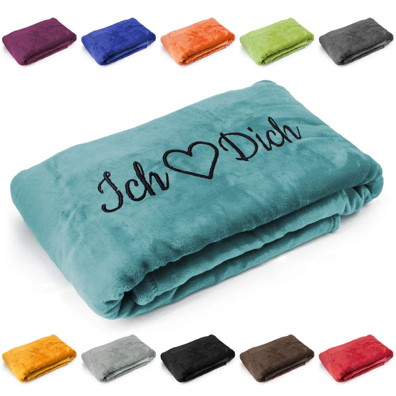 Produktbild 12 von Kuscheldecke "Ich liebe Dich" in verschiedenen Farben für Valentinstag