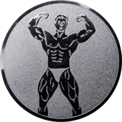 Emblem 25mm Bodybuilding männl., silber