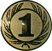 Emblem 25 mm Ehrenkranz mit 1, gold
