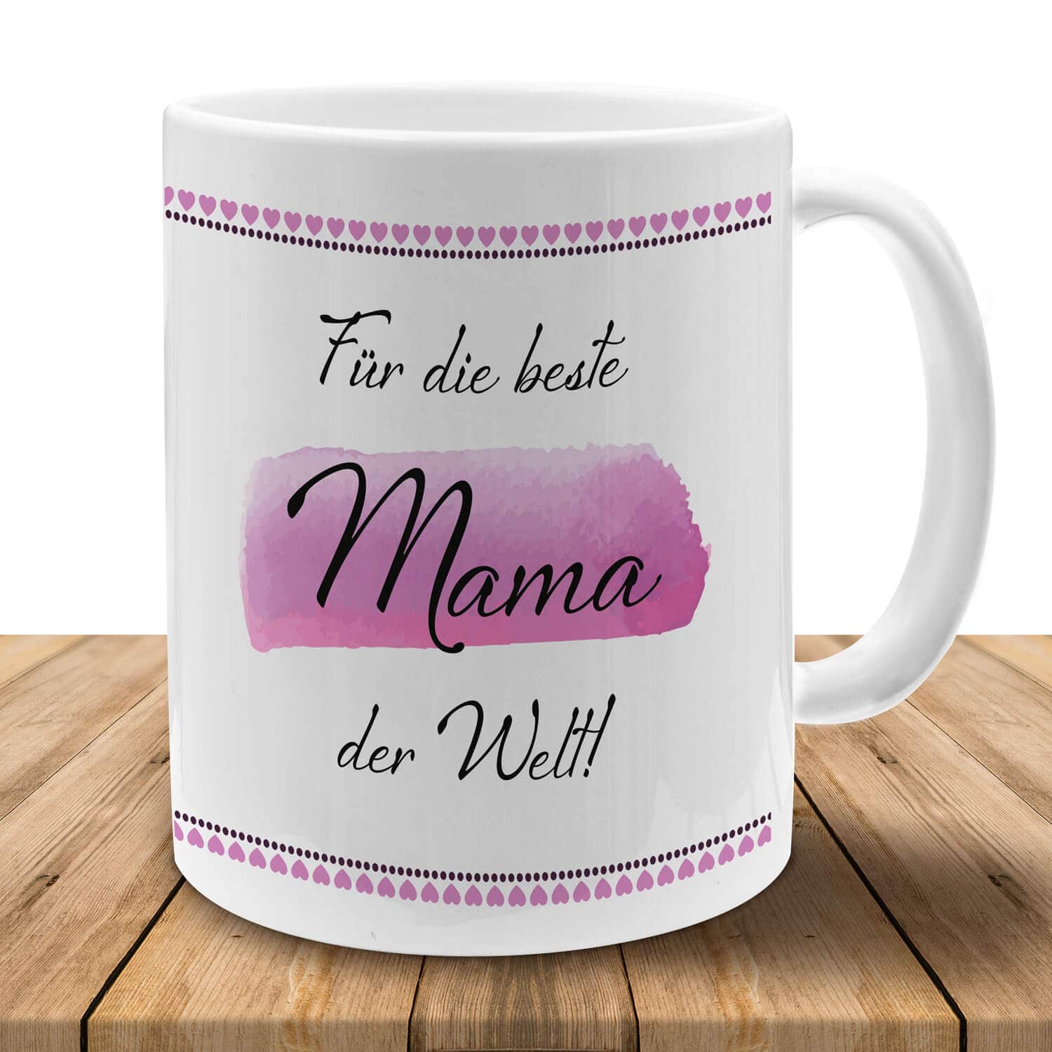 Tasse "Für die beste Mama der Welt" Herzband