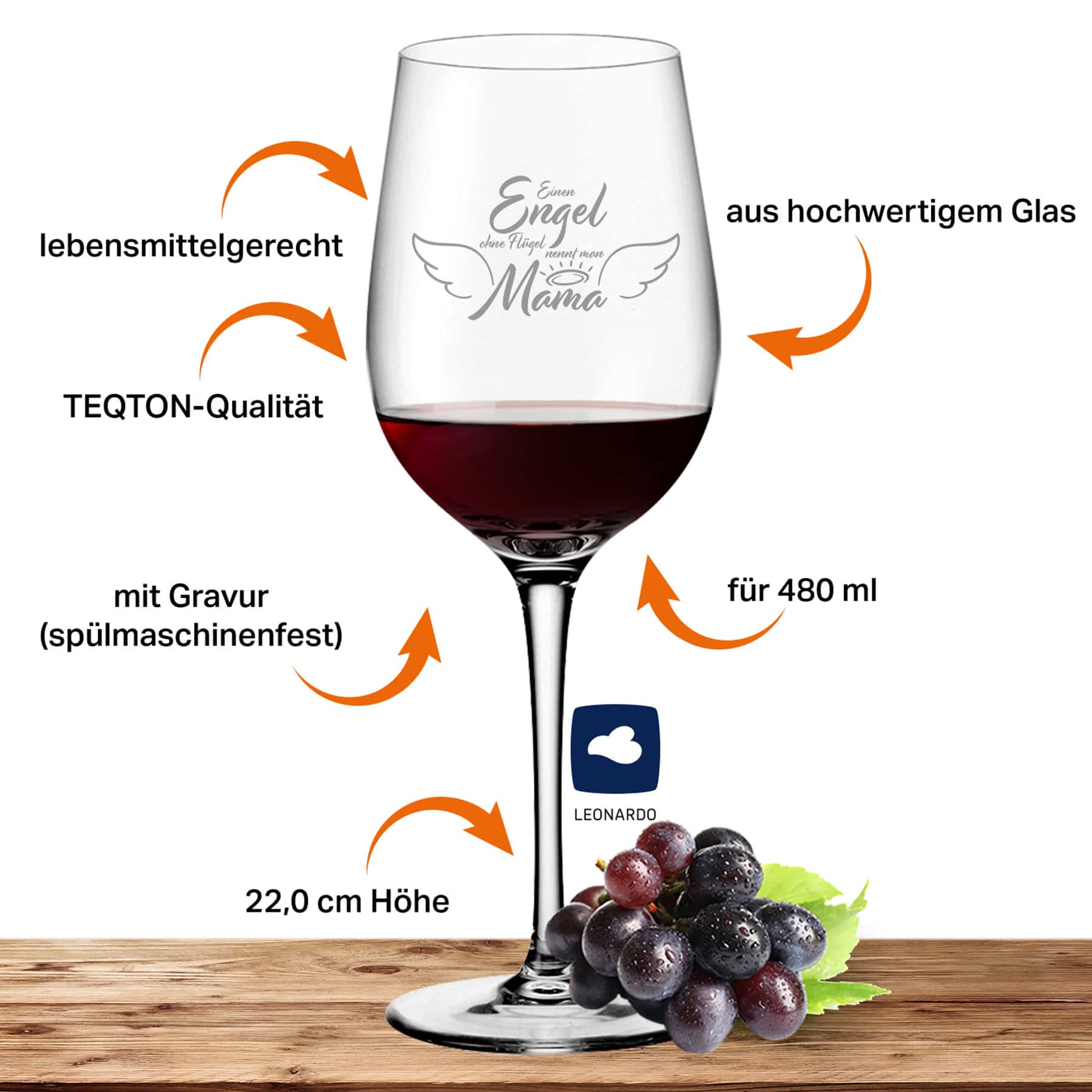 Produktbild 2 von Leonardo Rotweinglas 430ml Ciao+ "Engel Mama"