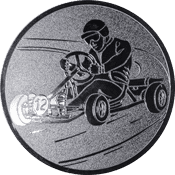 Emblem 25mm Kartfahrer 1, silber