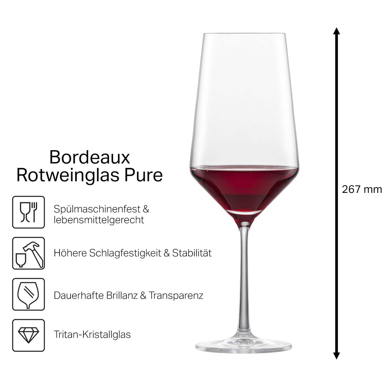 Schott Zwiesel Bordeaux Rotweinglas PURE "Lieblingsmensch"