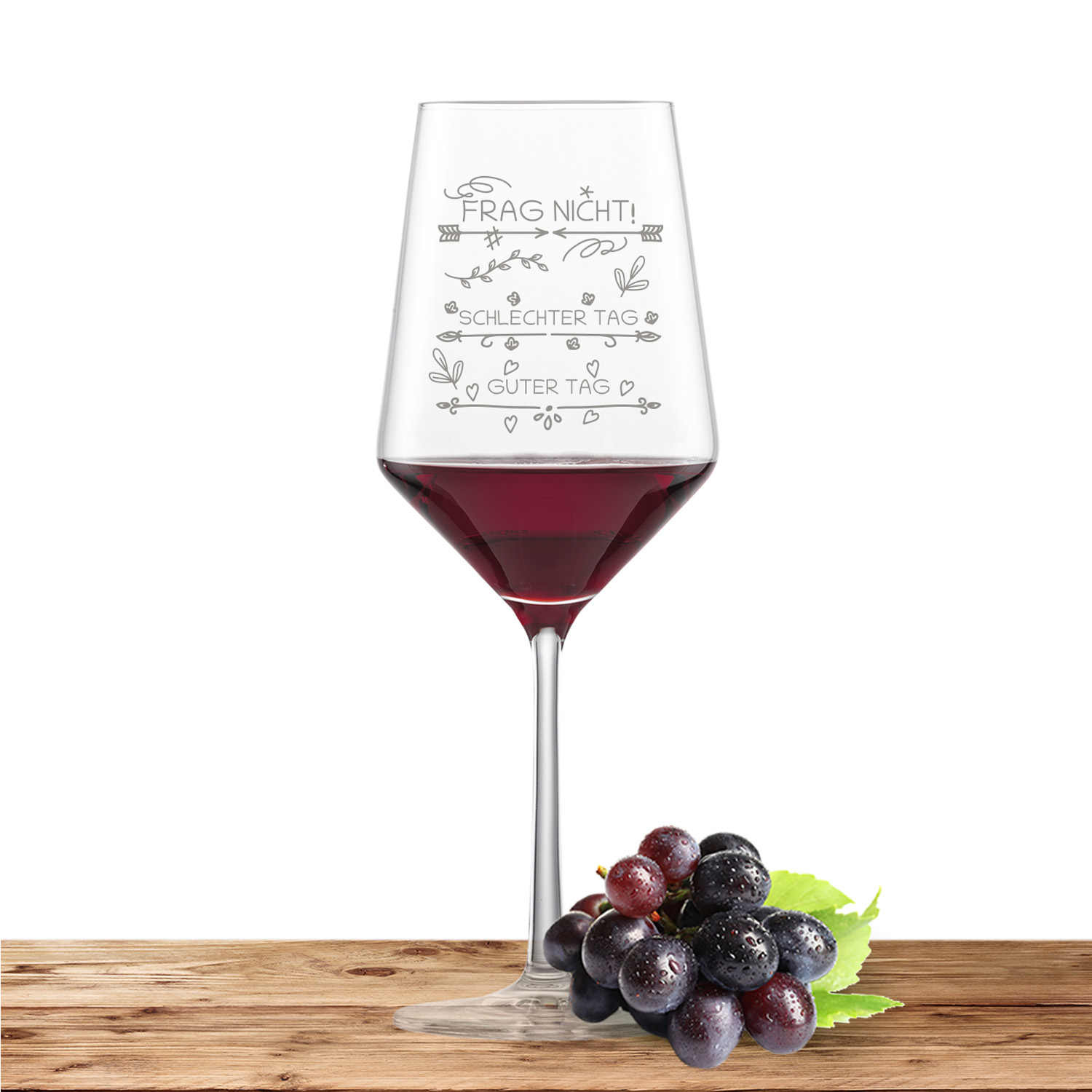Produktbild von Zwiesel Glas Cabernet Rotweinglas PURE "Guter Tag, Schlechter Tag, Frag Nicht"