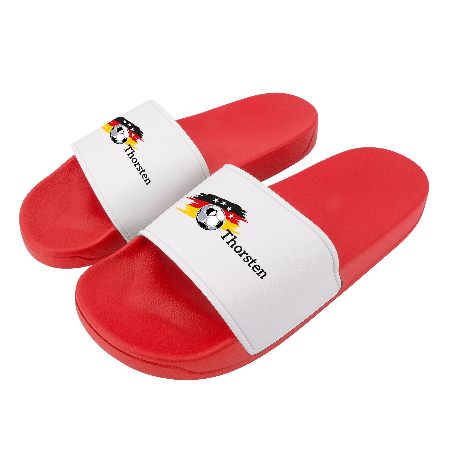 Produktbild von Badelatschen "WM" mit Namen oder Wunschtext