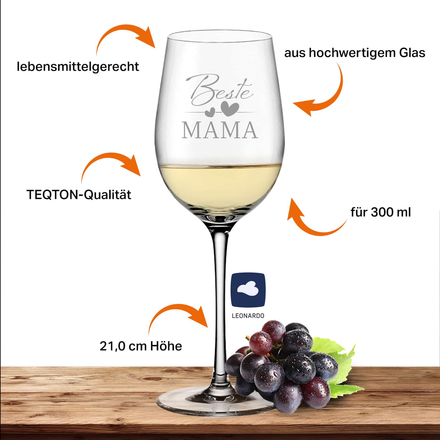 Produktbild 2 von Leonardo Weißweinglas 300ml Ciao+ "Beste Mama"