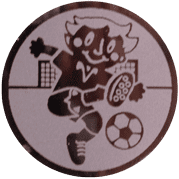 Emblem 25mm Fußballer, bronze