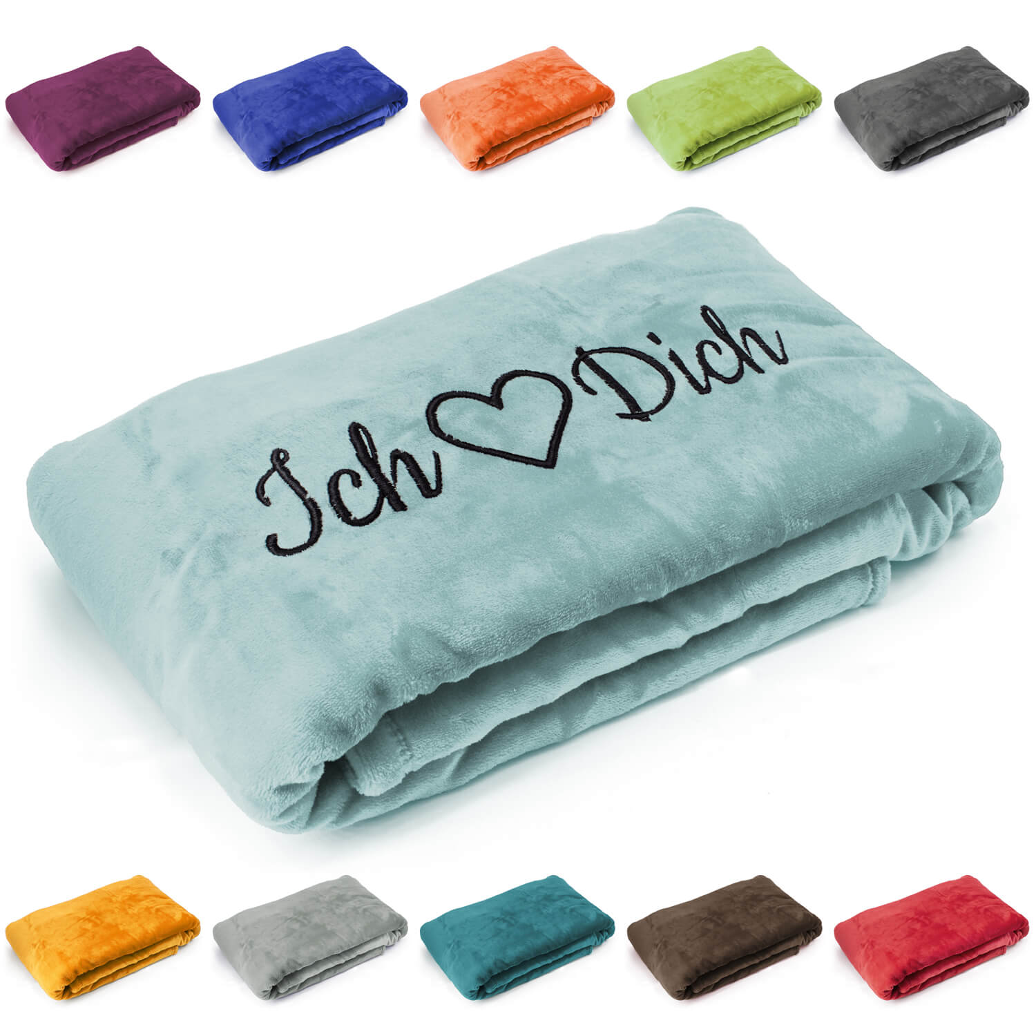 Produktbild 3 von Kuscheldecke "Ich liebe Dich" in verschiedenen Farben für Valentinstag