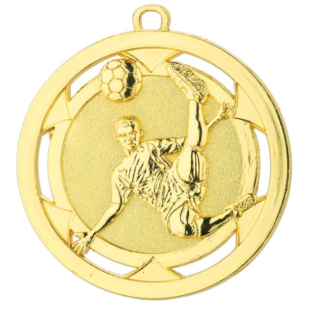Produktbild von Fußballmedaille "Spieler mit Ball" 50mm Ø