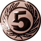 Emblem 25 mm Ehrenkranz mit 5, bronze