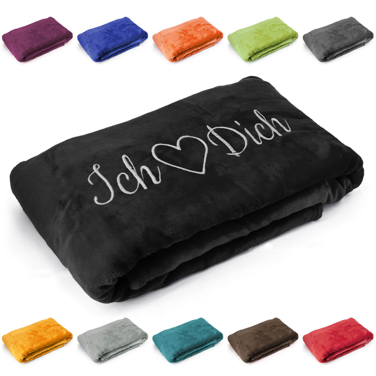 Produktbild 24 von Kuscheldecke "Ich liebe Dich" in verschiedenen Farben für Valentinstag