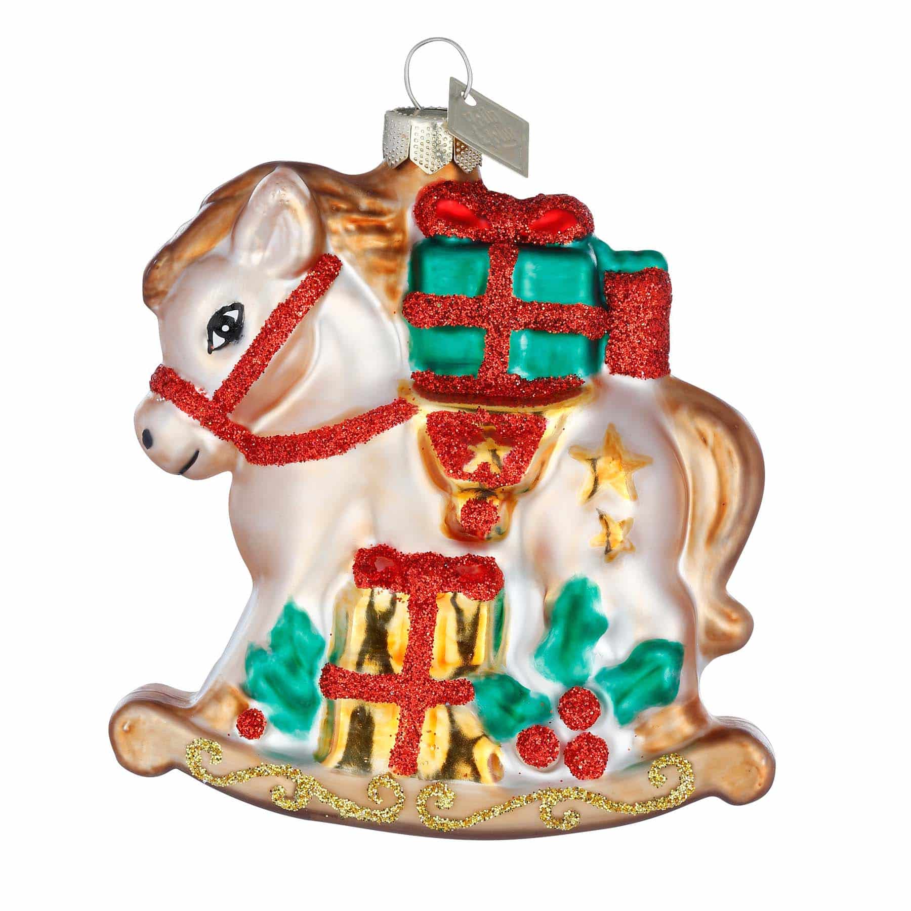 Produktbild von Weihnachtsbaumschmuck "Schaukelpferd" aus Glas