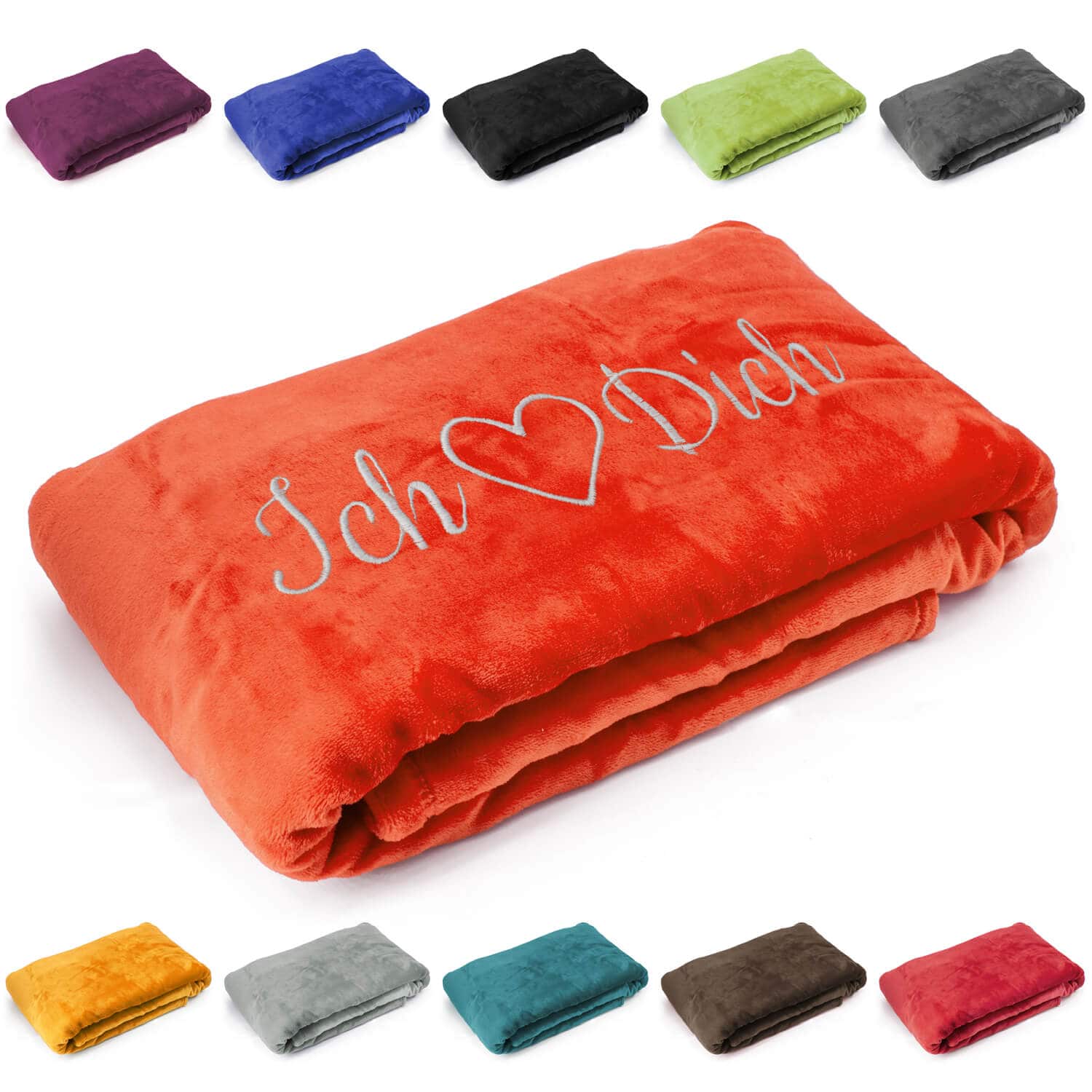 Produktbild 8 von Kuscheldecke "Ich liebe Dich" in verschiedenen Farben für Valentinstag