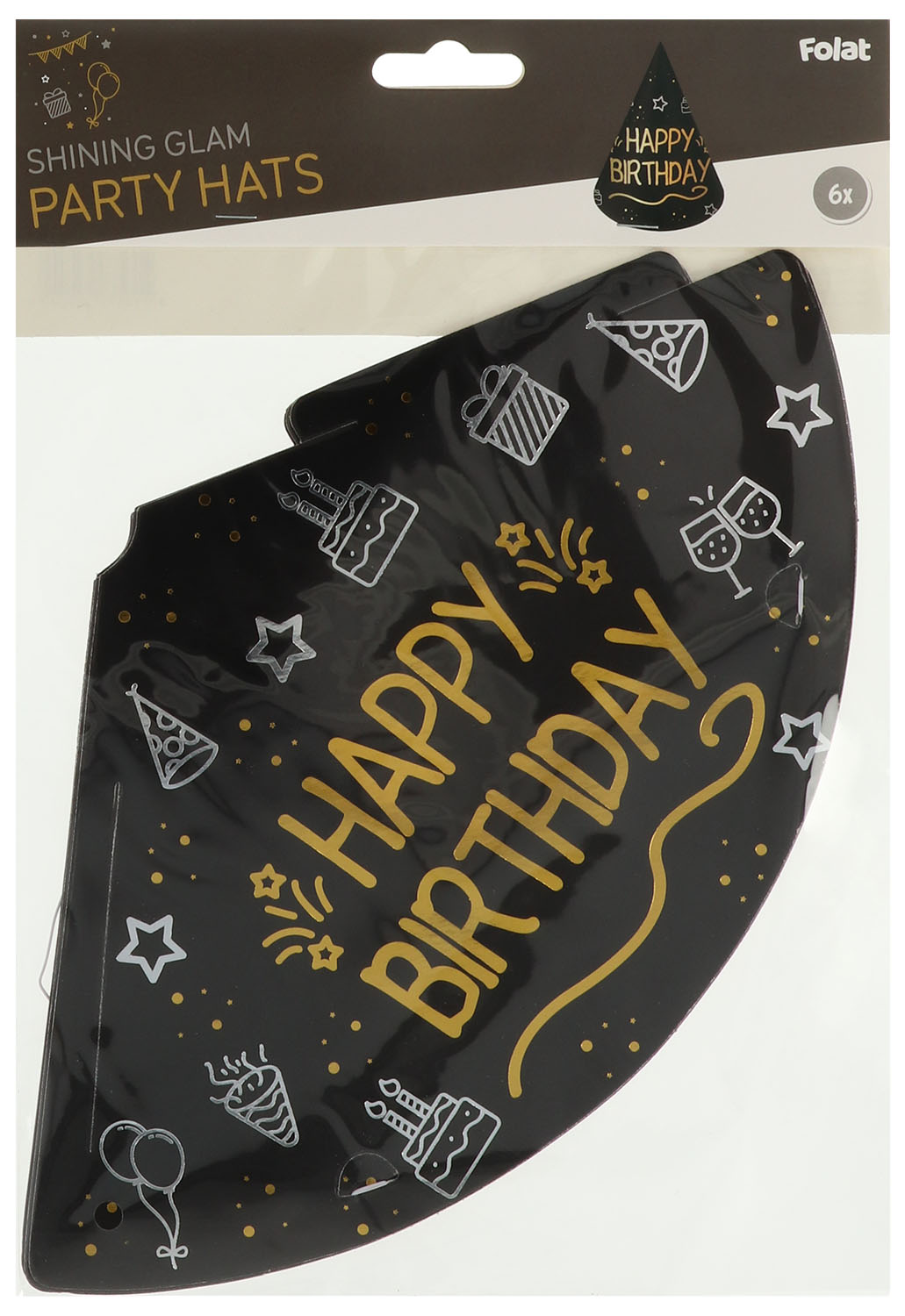 Produktbild 2 von Partyhütchen - "Happy Birthday" - 6 Stück