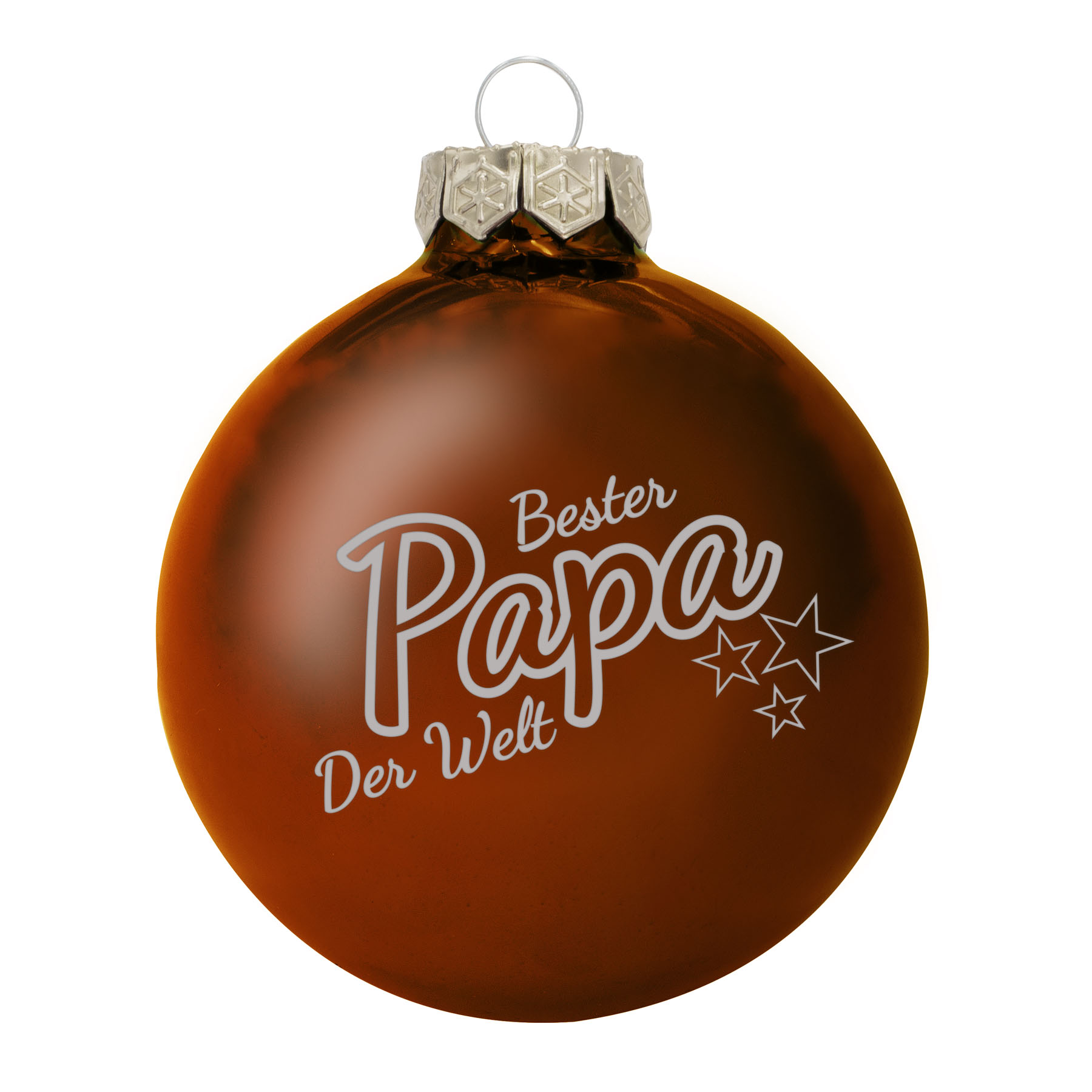 Weihnachtskugel &#039;Bester Papa der Welt&#039;- Ø 8cm aus Glas - Christbaumkugel mit Lasergravur