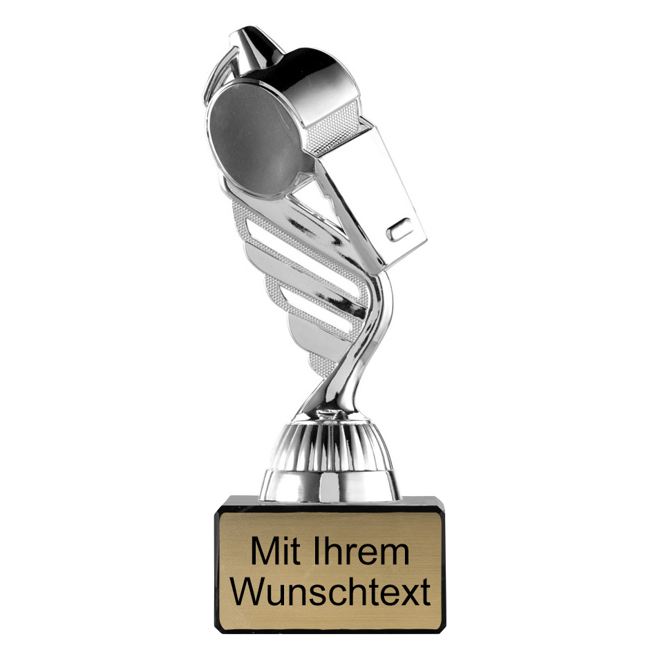 Produktbild von Fußballpokal "Pfeife" PF132 silber