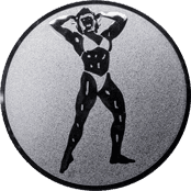 Emblem 25mm Bodybuilding weibl., silber