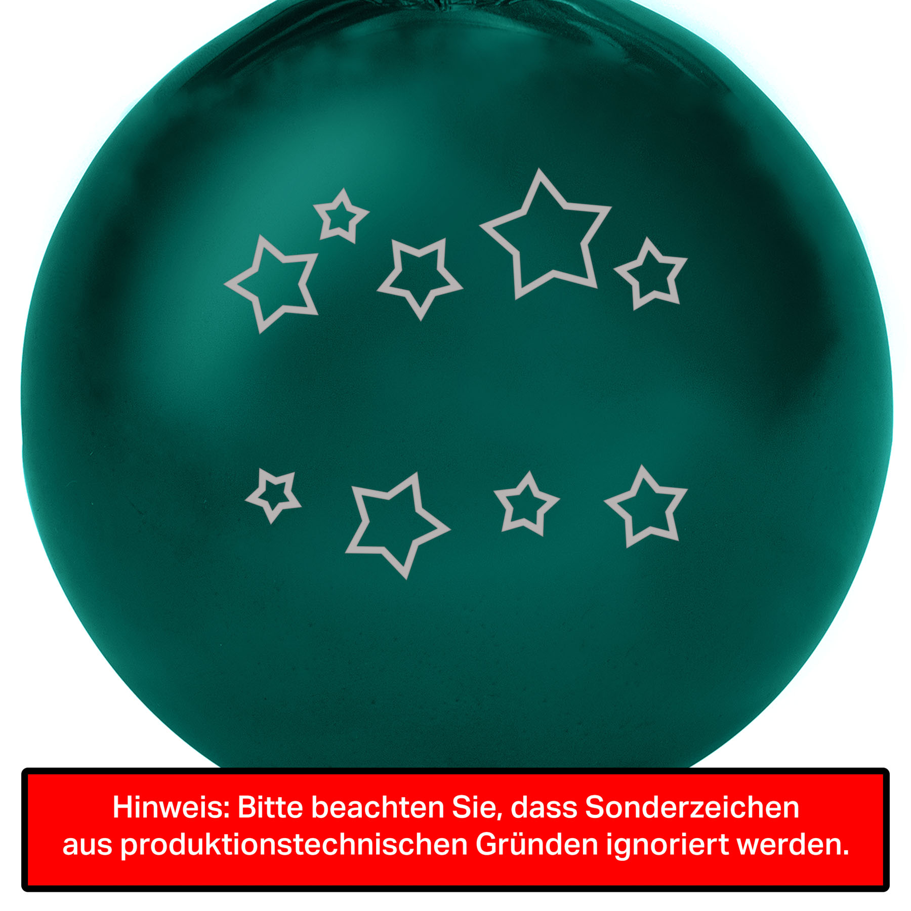 Weihnachtsbaumkugel aus Glas (glänzend) inklusive Wunschtextgravur & Sternen