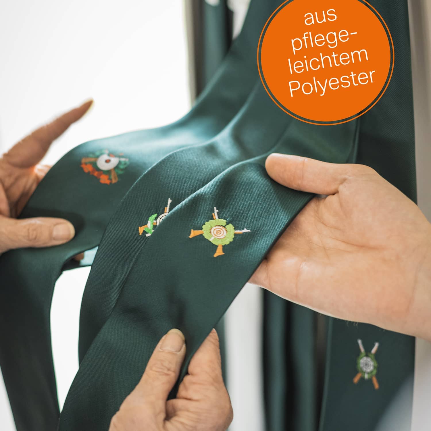 Produktbild 5 von Schützenkrawatte grün mit Schützenemblem