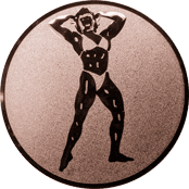 Emblem 25mm Bodybuilding weibl., bronze