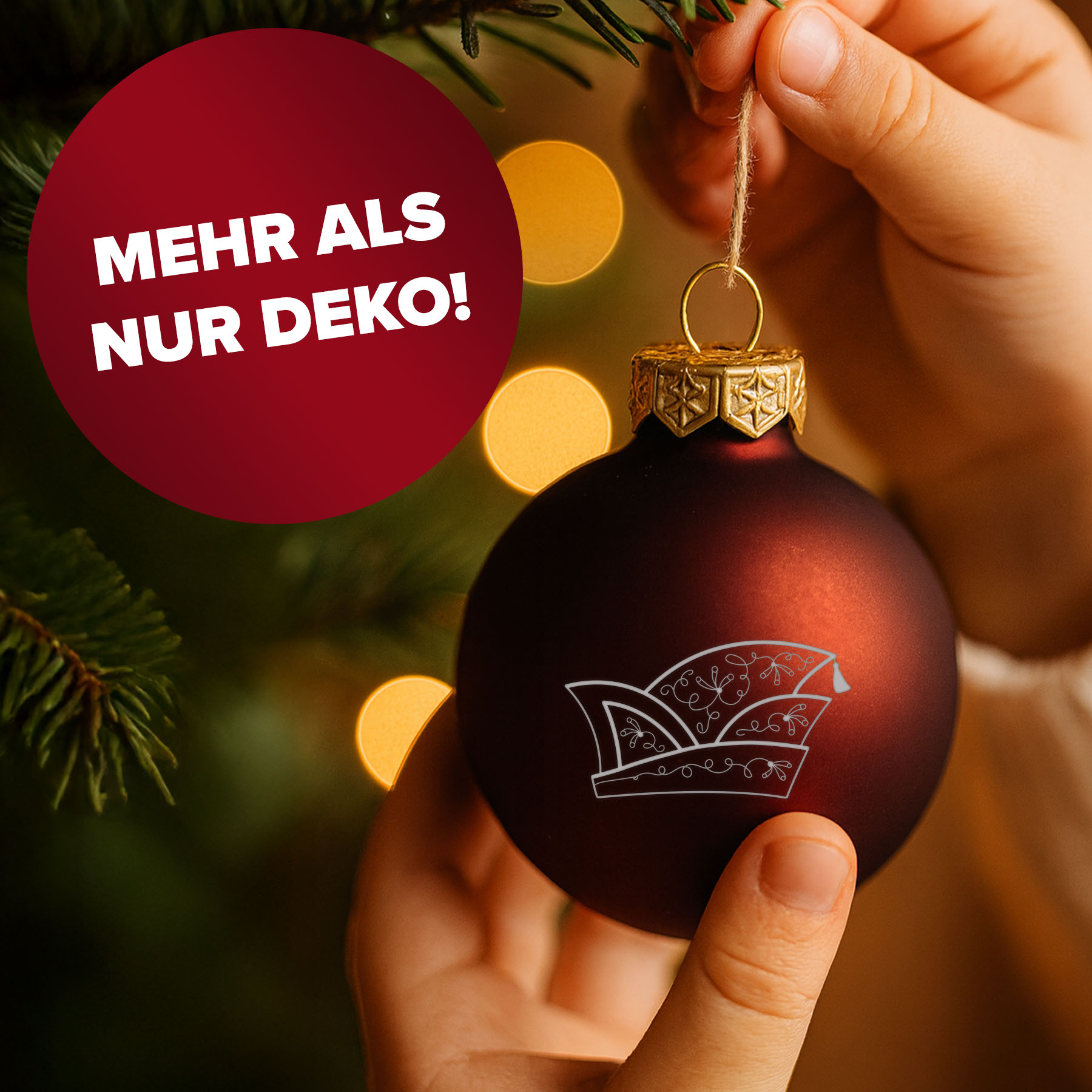 Produktbild 3 von Weihnachtsbaumkugel aus Glas (matt) Narrenkappe