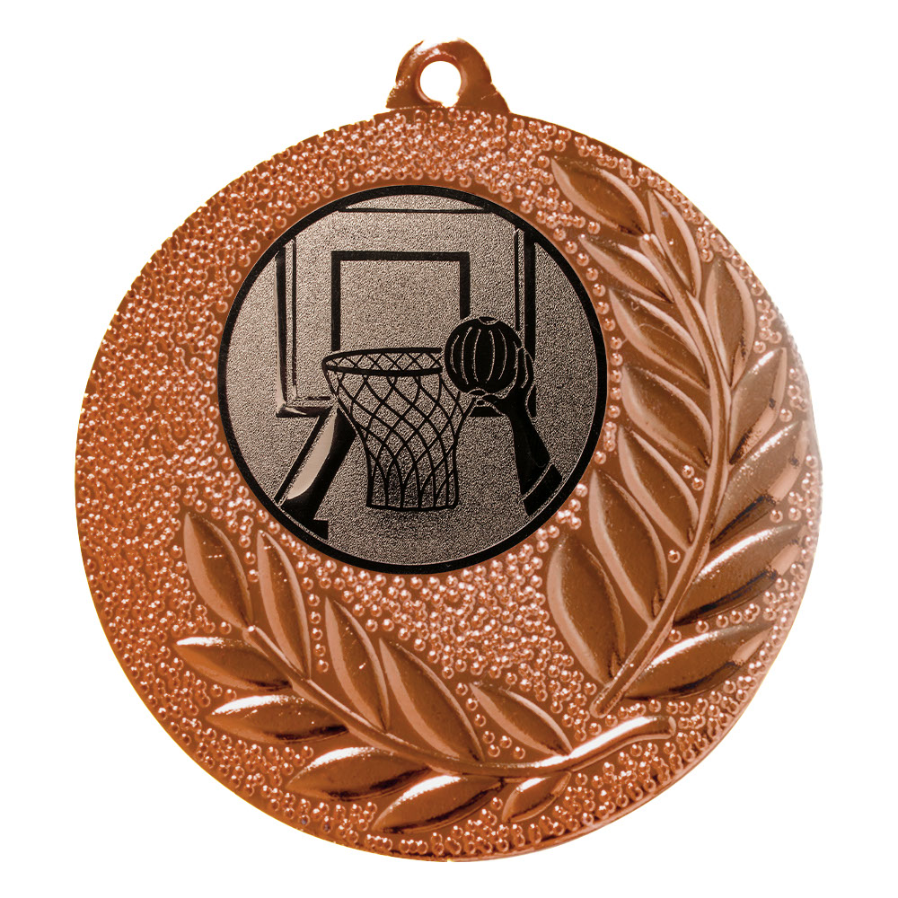 Produktbild von Basketball-Medaille "Gladiolen" Ø 50 mm inkl. Kordel