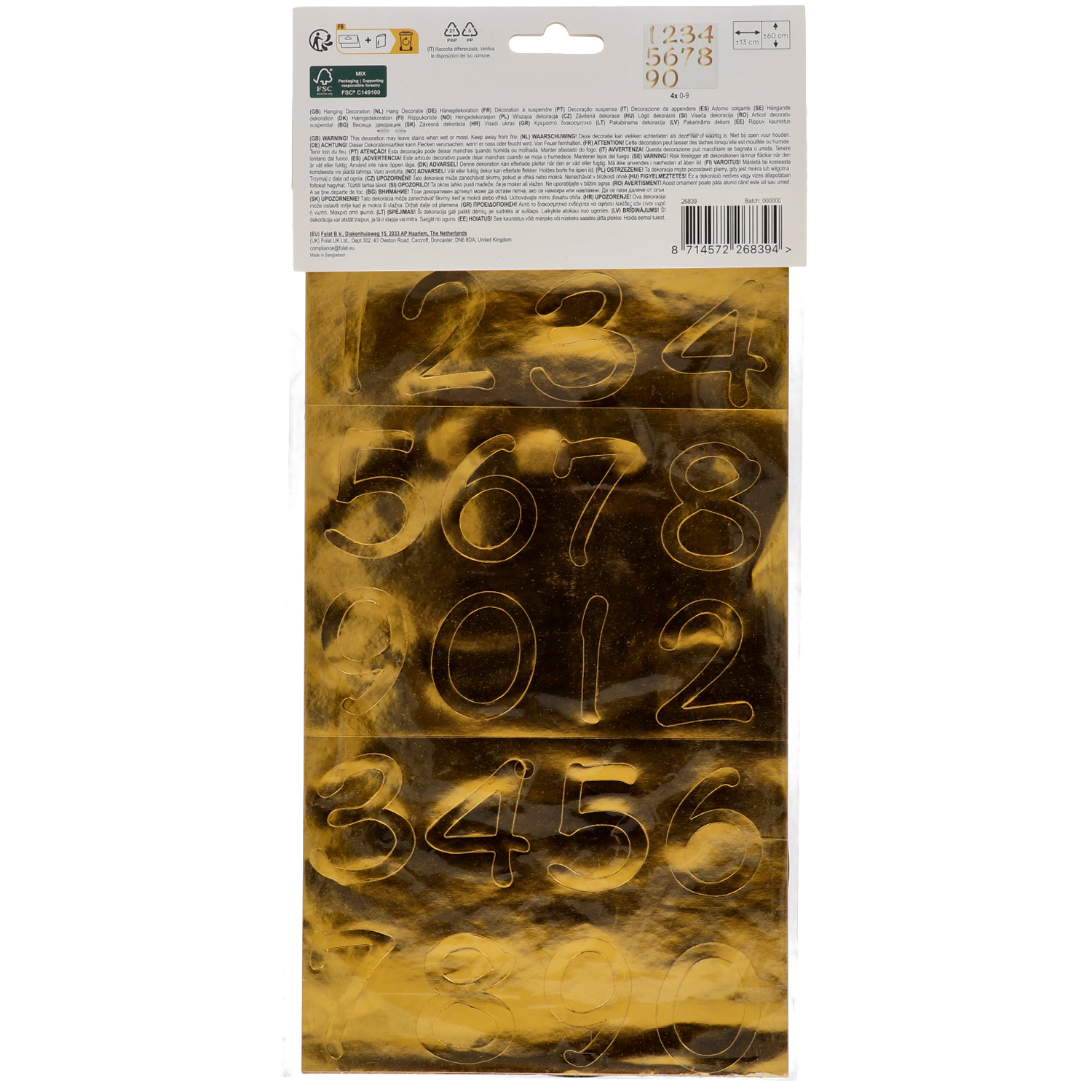 Produktbild 2 von Hängedekoration – Happy Birthday – individuell mit Zahlenaufkleber