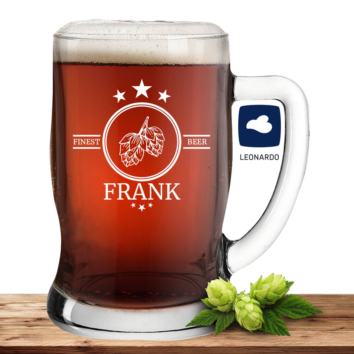 Produktbild von Leonardo Bierseidel 0,5l Taverna mit Motiv "Finest Beer" mit Name oder Wunschtext