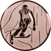 Emblem 25mm Ski Alpin, bronze