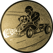 Emblem 25mm Kartfahrer 1, gold