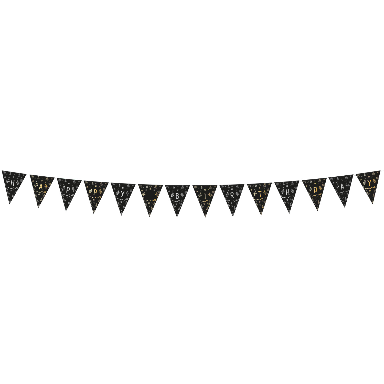 Produktbild von Wimpelkette Geburtstag – individuell mit Zahlenaufkleber – 4 Meter