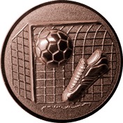 Emblem 25mm Tor, Fußball, Schuh, 3D, bronze