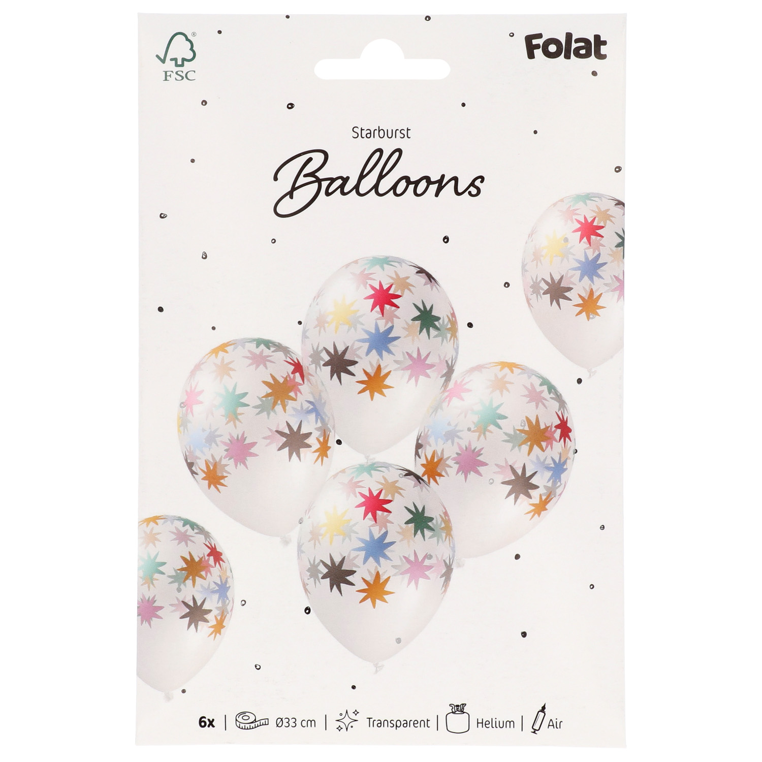 Produktbild 2 von Luftballons - mit farbigen Sternen bedruckt - 6 Stück