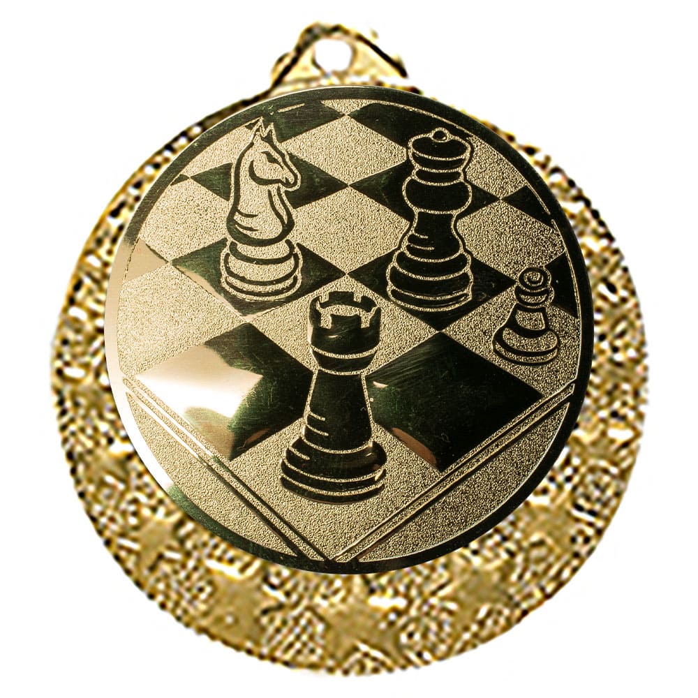 Schach Medaille "Brixia" Ø 32mm mit Wunschemblem und Band