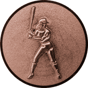 Emblem 50mm Baseball Spielerin, 3D bronze
