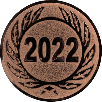 Emblem 25mm Jahreszahl 2022, bronze