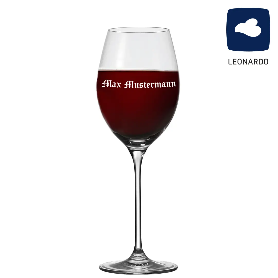 Leonardo Rotweinglas mit individueller Namensgravur