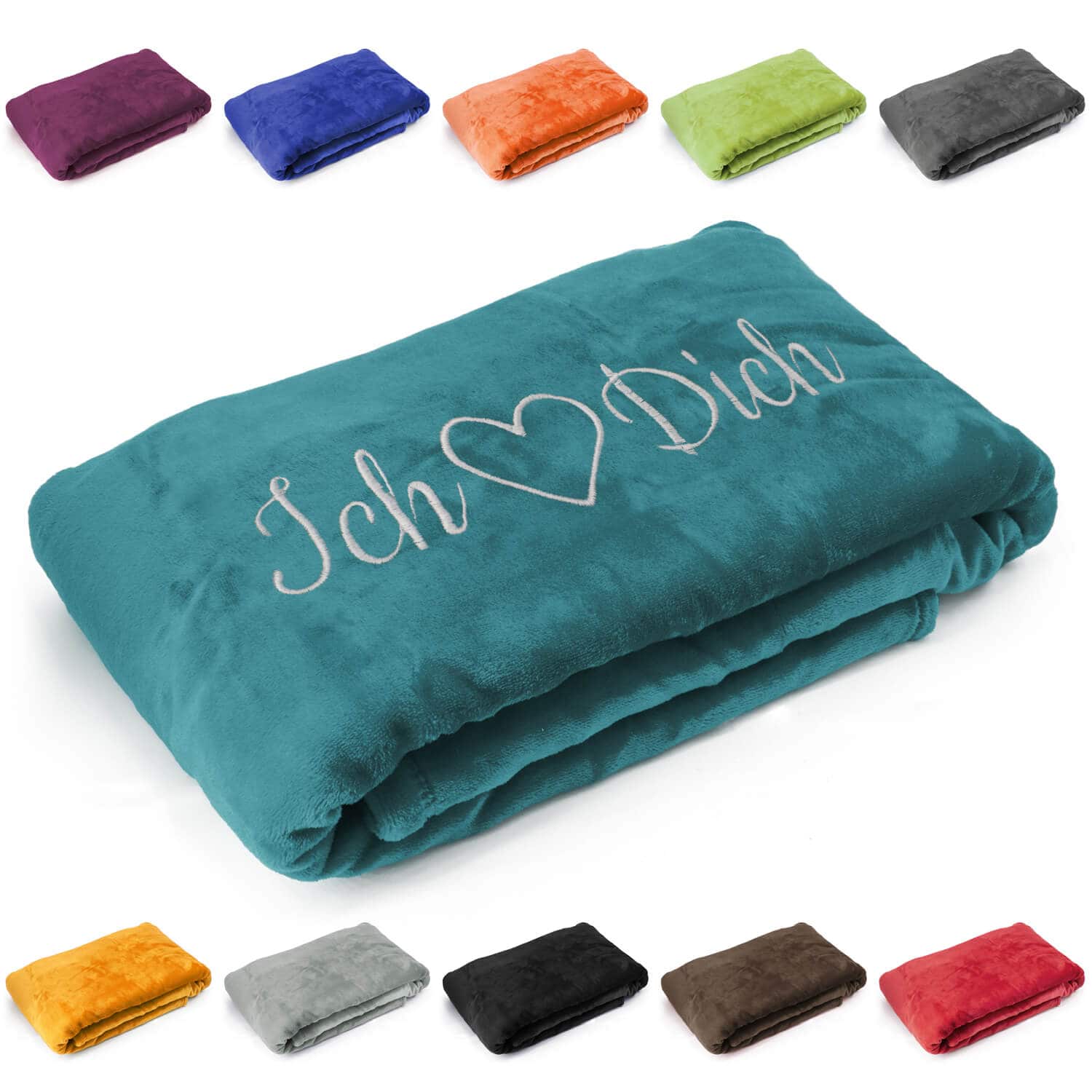 Produktbild 11 von Kuscheldecke "Ich liebe Dich" in verschiedenen Farben für Valentinstag