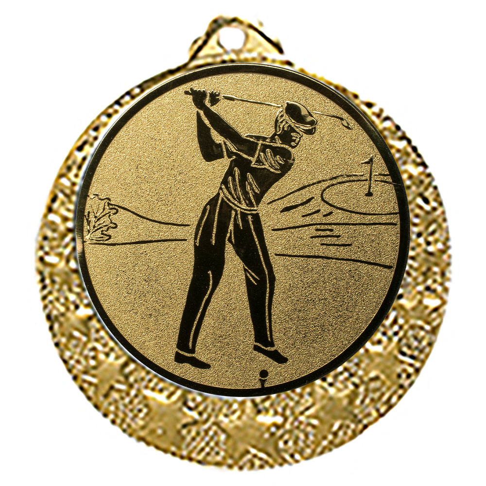 Produktbild von Golf Medaille "Brixia" Ø 32mm mit Wunschemblem und Band