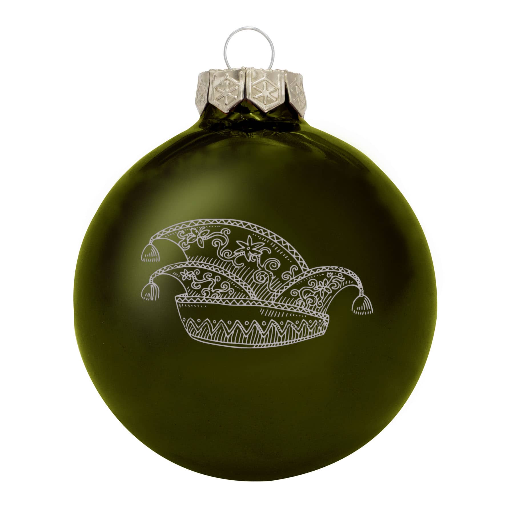 Weihnachtsbaumkugel (glänzend) mit Narrenkappe